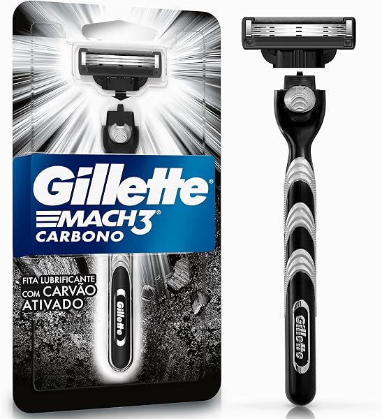 Gillette Mach3 Carbono Aparelho de Barbear com Carvão Ativado, 1 Unidade