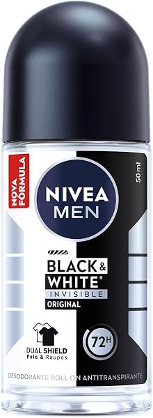 NIVEA MEN Desodorante Antitranspirante Roll On Invisible Black & White 50 ml