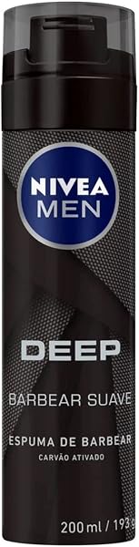 NIVEA MEN Espuma de Barbear Deep 200 ml, Carvão Ativado