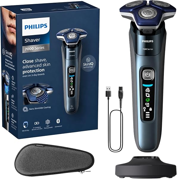 Philips Barbeador Elétrico Recarregável Úmido/Seco Série 9000 com SenseIQ e Comfort Glide Ring