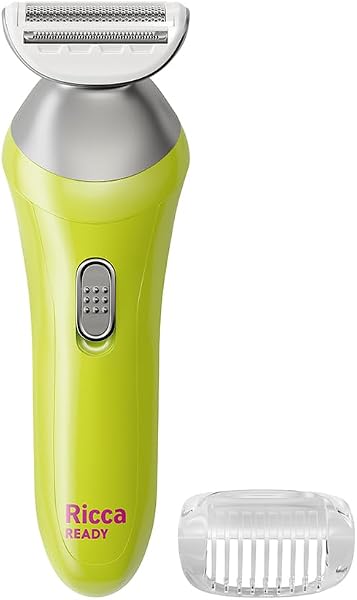 Ricca Aparador de Pelos Corporal Ready, Lâminas Duplas Flexíveis, Pilha AA