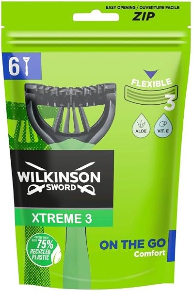Wilkinson Sword Xtreme 3 Duo Comfort Aparelhos de Barbear Descartáveis, Pacote com 6